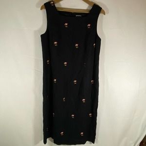 Lennie LNY New York Size 12 Sleeveless Dress Rear Zip Linen Blend Beach Theme